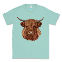 Seafoam highland cow Classic Tee - RanaPortraitStore