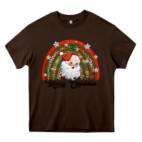 Chocolate Brown merry christmas santa rainbow Heavy Core Tee - Jasminsmagicworld