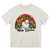 Cream merry christmas santa rainbow Heavy Core Tee - Jasminsmagicworld