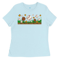 Baby Blue Baseball Glove With Leopard Libbey Glass Ladies Tee - BundleAndBundleShop