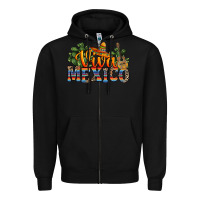 Black viva mexico Zipper Hoodie - RanaPortraitStore