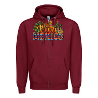 Burgundy viva mexico Zipper Hoodie - RanaPortraitStore