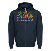 Navy viva mexico Zipper Hoodie - RanaPortraitStore
