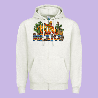 Viva Mexico Zipper Hoodie Designed By Ranaportraitstore