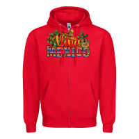Red viva mexico Zipper Hoodie - RanaPortraitStore