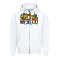 White viva mexico Zipper Hoodie - RanaPortraitStore