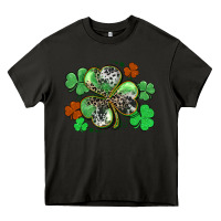 Asphalt St. Patrick's Day shamrock leopard and cowhide Heavy Core Tee - CowGirlArtShop