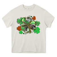 St. Patrick's Day Shamrock Leopard And Cowhide Heavy Core Tee | Teevron