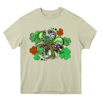 Mossy St. Patrick's Day shamrock leopard and cowhide Heavy Core Tee - CowGirlArtShop