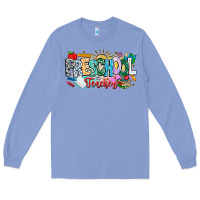Colony Blue Precschool Teacher Long Sleeve Tee - CowhideDigitalArt
