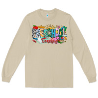 Mushroom Precschool Teacher Long Sleeve Tee - CowhideDigitalArt