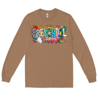 Toasted Coconut Precschool Teacher Long Sleeve Tee - CowhideDigitalArt