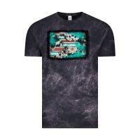Cloud Black western serape cowhide turquoise glitter Vintage Tee - FaDigitalArtStudio