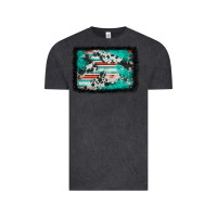 Vintage Black western serape cowhide turquoise glitter Vintage Tee - FaDigitalArtStudio