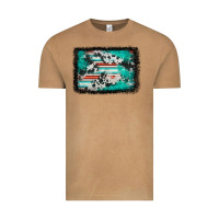 Vintage Camel western serape cowhide turquoise glitter Vintage Tee - FaDigitalArtStudio