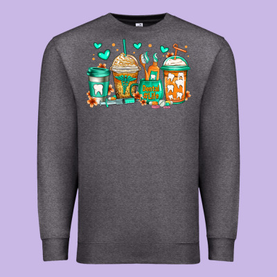 Dental Life Coffee Cups Premium Sweatshirt Designed By Jasminsmagicworld