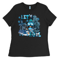 Black let's roll Ladies Tee - FaDigitalArtStudio