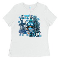 White let's roll Ladies Tee - FaDigitalArtStudio