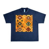 Navy native american aztec seamless pattern 4 Urban Heavy Tee - BundleAndBundleShop