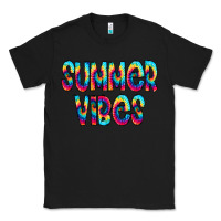 Black summer vibes tie dye doodle Classic Tee - CowCowDesign