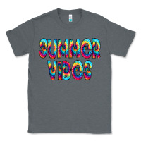 Charcoal Heather summer vibes tie dye doodle Classic Tee - CowCowDesign