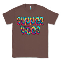Chestnut summer vibes tie dye doodle Classic Tee - CowCowDesign