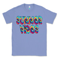 Colony Blue summer vibes tie dye doodle Classic Tee - CowCowDesign