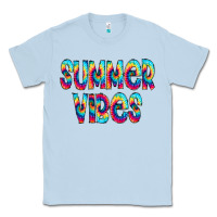 Dusty Blue summer vibes tie dye doodle Classic Tee - CowCowDesign