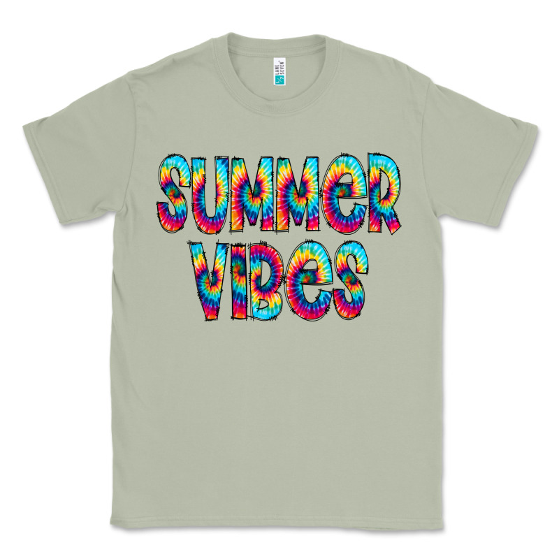 Summer Vibes Tie Dye Doodle Classic Tee by CowCowDesign | Teevron