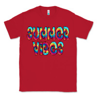 Red summer vibes tie dye doodle Classic Tee - CowCowDesign