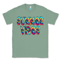 Sage summer vibes tie dye doodle Classic Tee - CowCowDesign