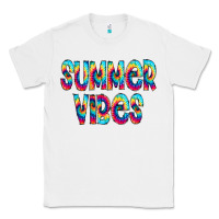 White summer vibes tie dye doodle Classic Tee - CowCowDesign