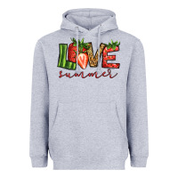 Heather Grey love summer strawberry Heavyweight Hoodie - Jasminsmagicworld