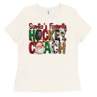 Bone Santa's Favorite Hockey Coach For Christmas Ladies Tee - FaDigitalArtStudio