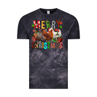 Cloud Black Merry christmas chickens Vintage Tee - FaDigitalArtStudio