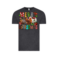 Vintage Black Merry christmas chickens Vintage Tee - FaDigitalArtStudio