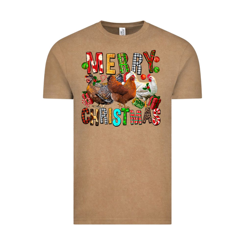Merry Christmas Chickens Vintage Tee by FaDigitalArtStudio | Teevron