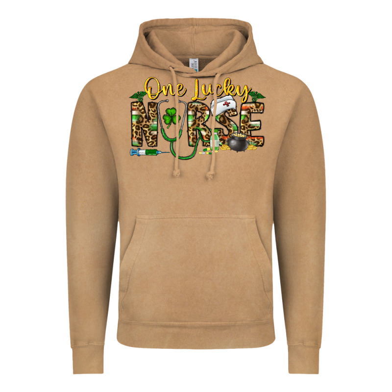 One Lucky Nurse Vintage Hoodie by CowhideDigitalArt | Teevron