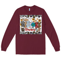 Burgundy Histtory Teacher Long Sleeve Tee - CowhideDigitalArt