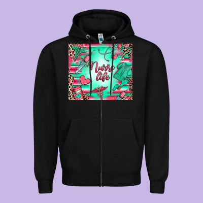 Nurse Life Zipper Hoodie Designed By Ranaportraitstore