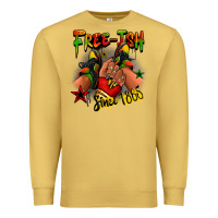 Antique Gold Free-ish since 1865 Juneteenth black girl sneakers Premium Sweatshirt - RanaPortraitStore