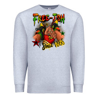 Heather Grey Free-ish since 1865 Juneteenth black girl sneakers Premium Sweatshirt - RanaPortraitStore