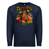 Navy Free-ish since 1865 Juneteenth black girl sneakers Premium Sweatshirt - RanaPortraitStore