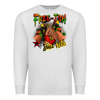 Oatmeal Heather Free-ish since 1865 Juneteenth black girl sneakers Premium Sweatshirt - RanaPortraitStore