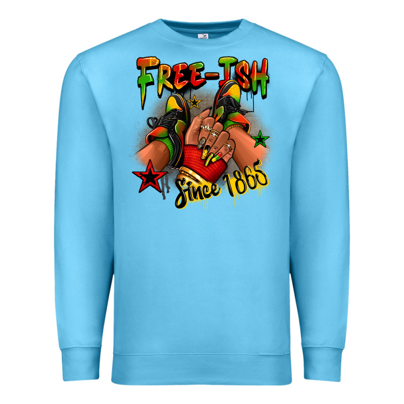 Free-ish Since 1865 Juneteenth Black Girl Sneakers Premium Sweatshirt by RanaPortraitStore | Teevron