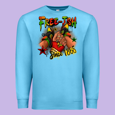 Free-ish Since 1865 Juneteenth Black Girl Sneakers Premium Sweatshirt Designed By Ranaportraitstore