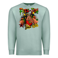Seafoam Free-ish since 1865 Juneteenth black girl sneakers Premium Sweatshirt - RanaPortraitStore