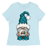 Baby Blue winter gnome with snow globe Ladies Tee - BundleAndBundleShop