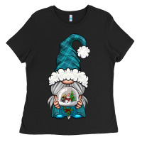 Black winter gnome with snow globe Ladies Tee - BundleAndBundleShop