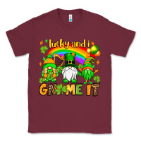 Burgundy St. Patrick's Lucky and i gnome it Classic Tee - OliviaCreatesArt